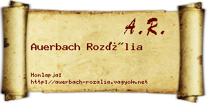 Auerbach Rozália névjegykártya