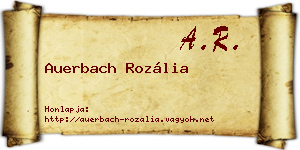Auerbach Rozália névjegykártya